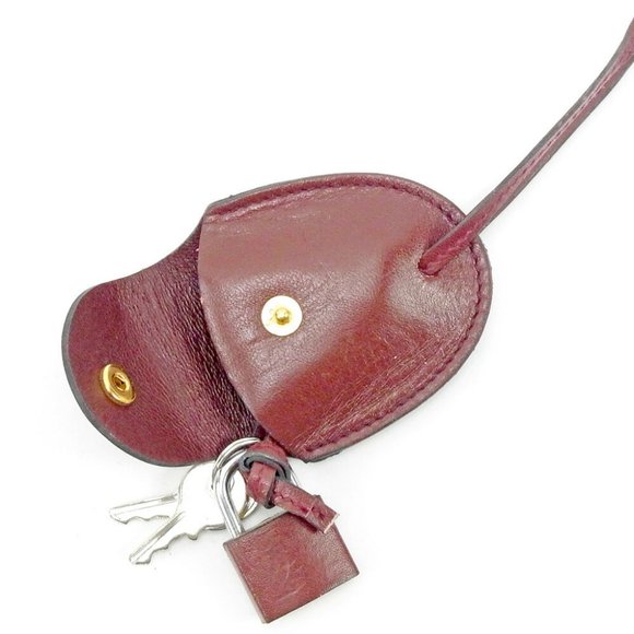 Cartier Boston Bag Mastline Bordeaux Leather Auth USED T9468 - Picture 4 of 8